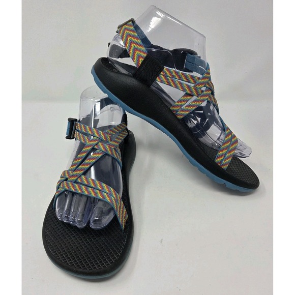Chaco Shoes - Chaco ZX/2 Classic Sport Rainbow Striped Two Strap Outdoor Hike Sandals Womens 6